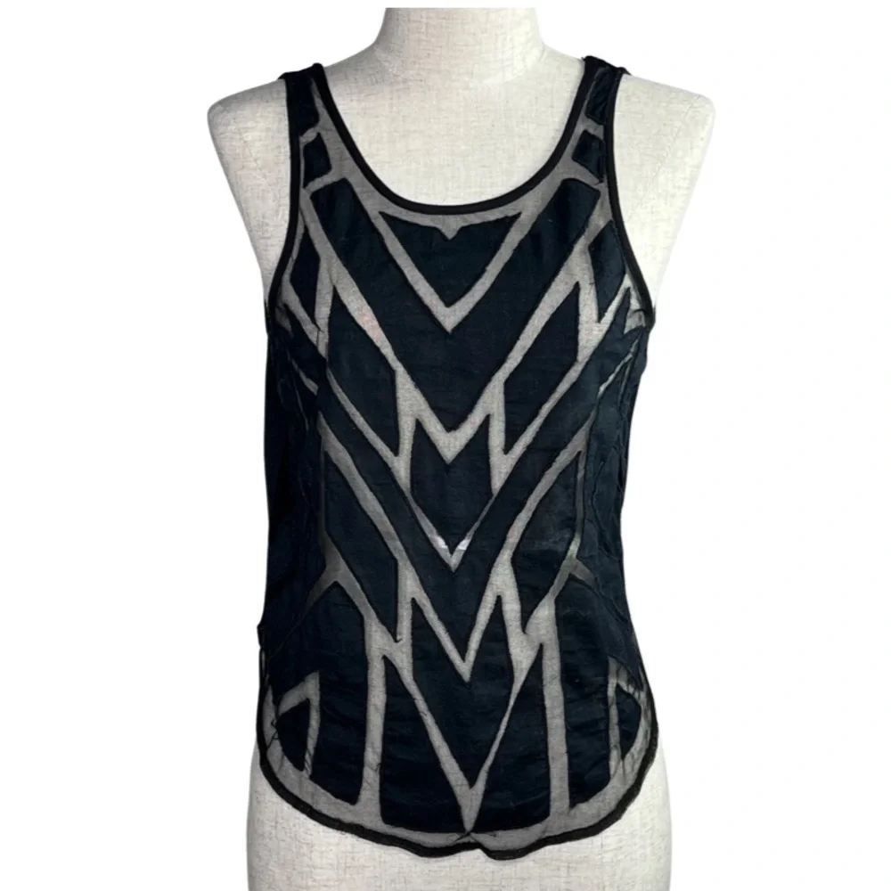 Free People Women’s Black Etheral Daze Ginger Hi Low Cutaway Tank Top XSmall - Picture 1 of 7